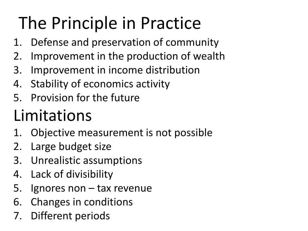 the principle in practice 1 defense