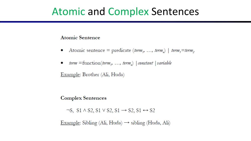 atomic and complex sentences