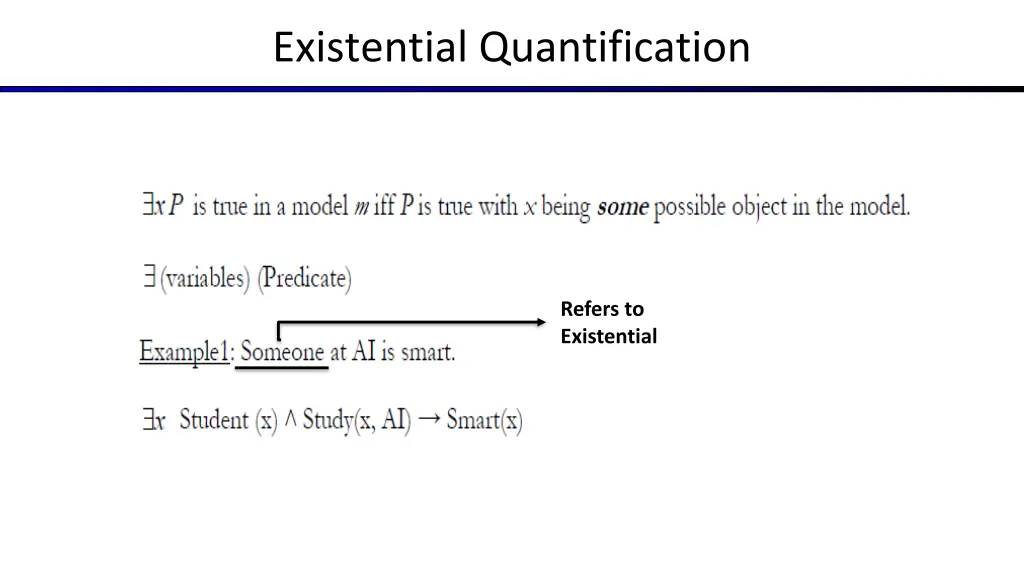 existential quantification