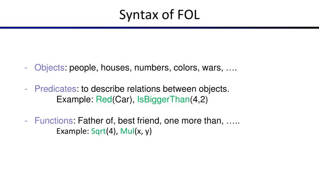 syntax of fol