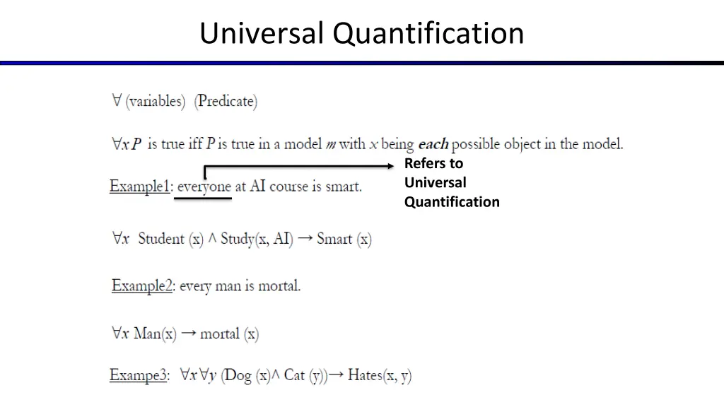 universal quantification