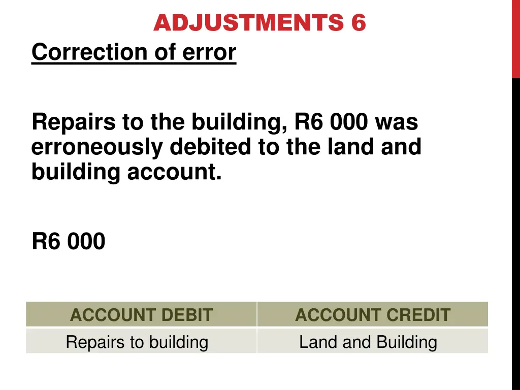 adjustments 6