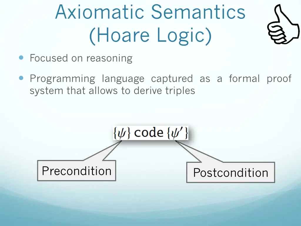 axiomatic semantics hoare logic
