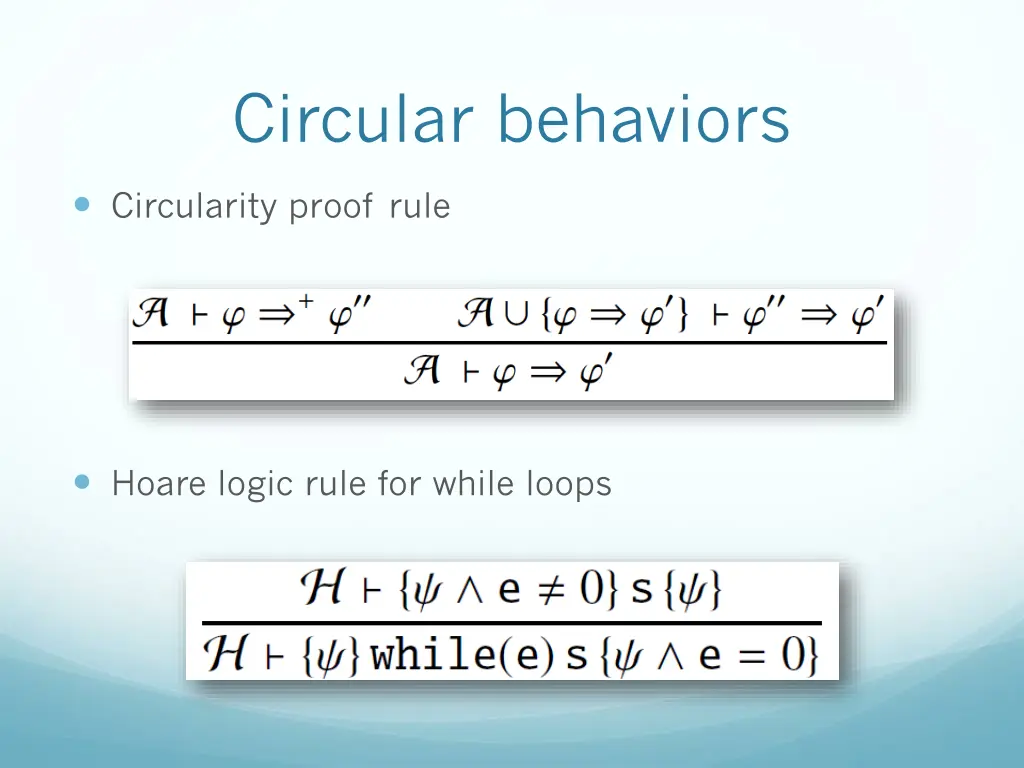 circular behaviors