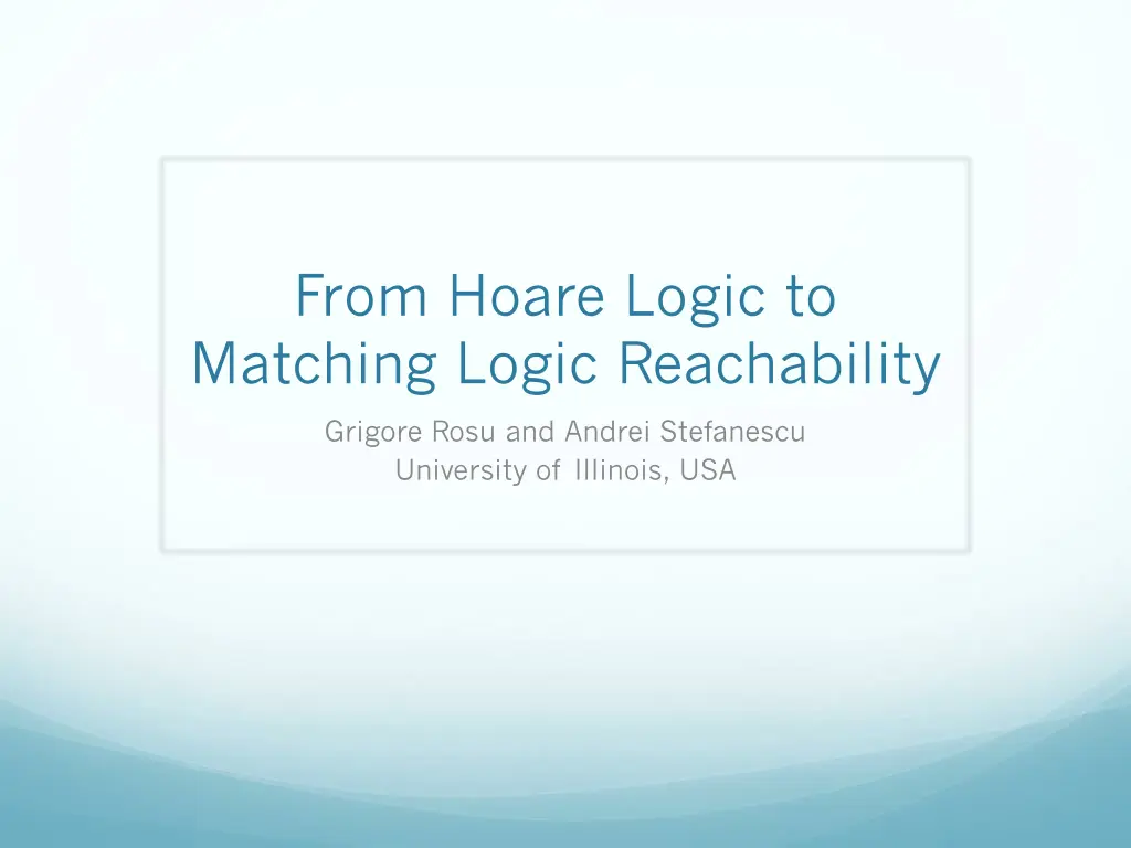 from hoare logic to matching logic reachability
