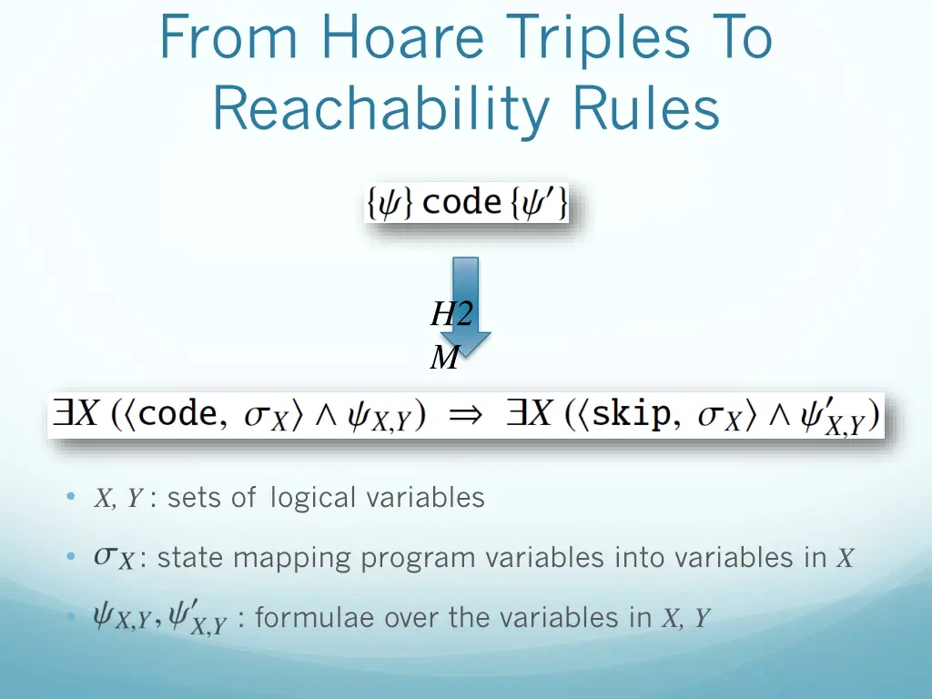 from hoare triples to reachability rules