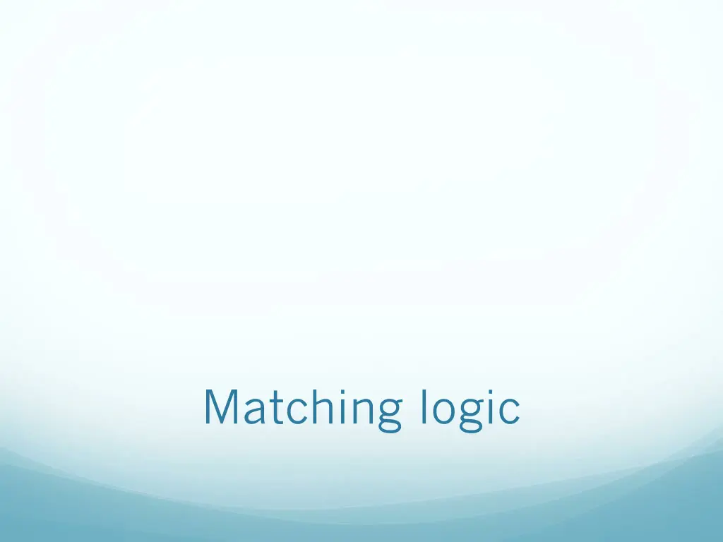 matching logic