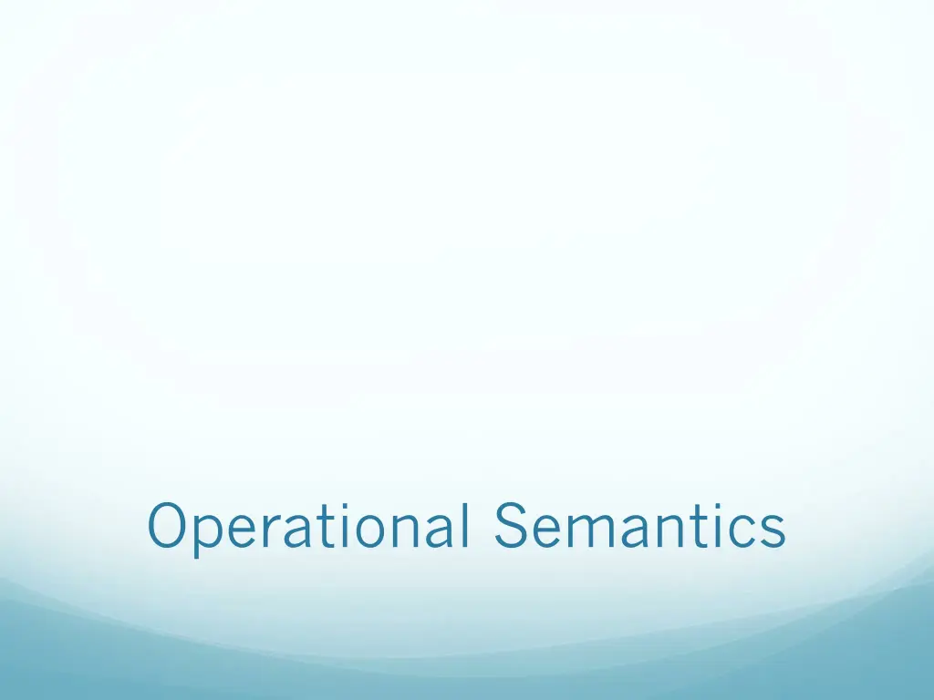 operational semantics