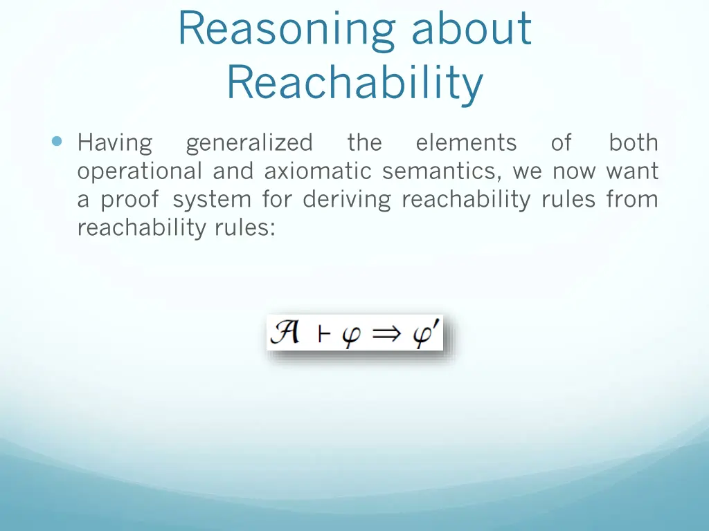 reasoning about reachability