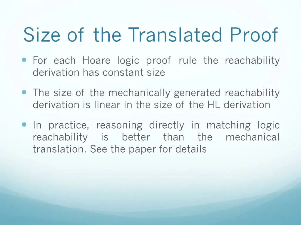 size of the translated proof