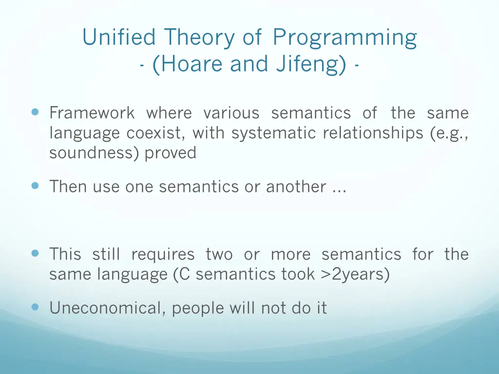 unified theory of programming hoare and jifeng