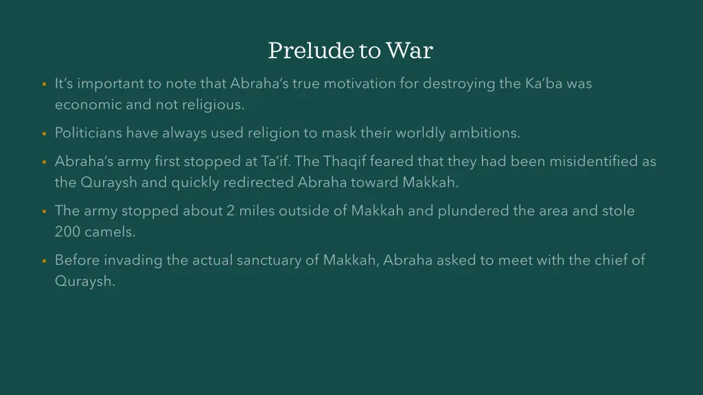 prelude to war 1