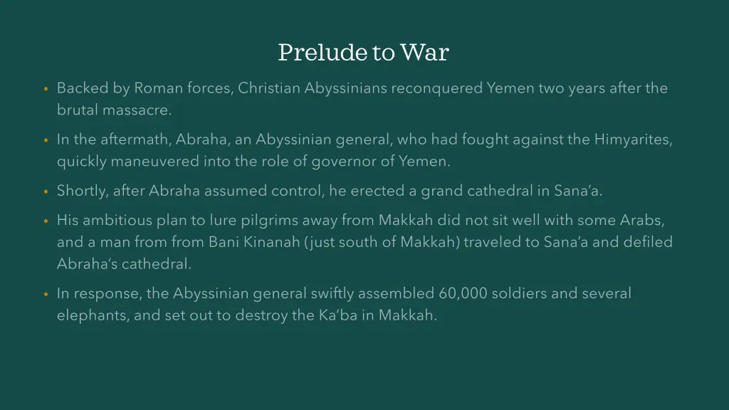 prelude to war