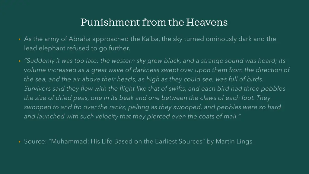 punishment from the heavens