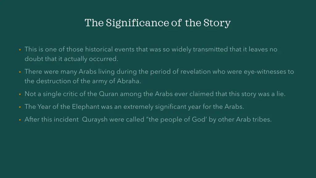 the significance of the story
