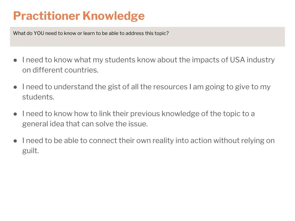 practitioner knowledge