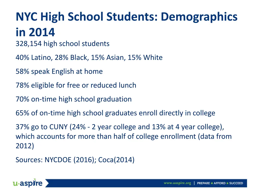 nyc high school students demographics in 2014