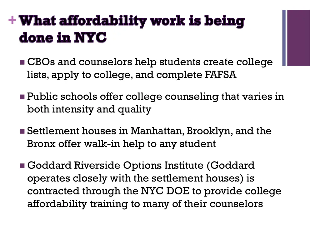 what affordability work is being done in nyc