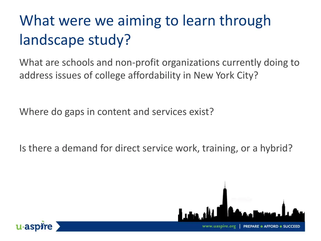 what were we aiming to learn through landscape