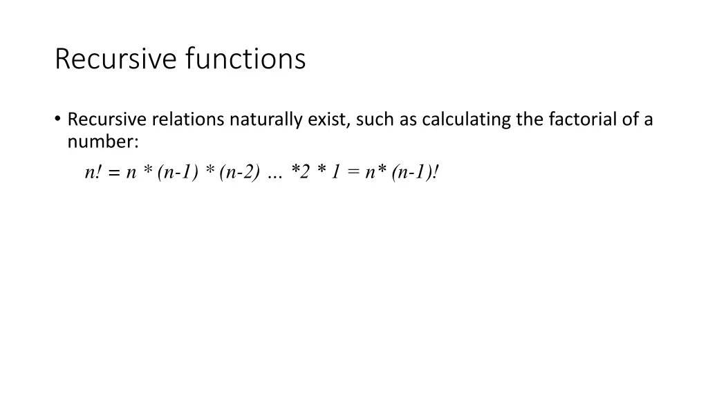 recursive functions 1