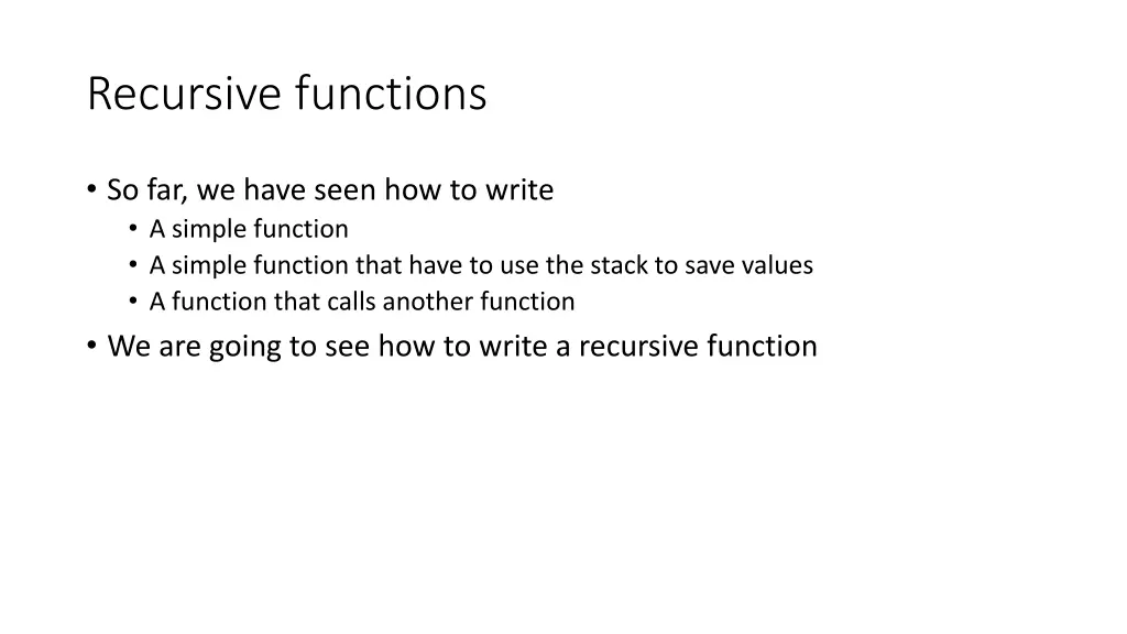 recursive functions