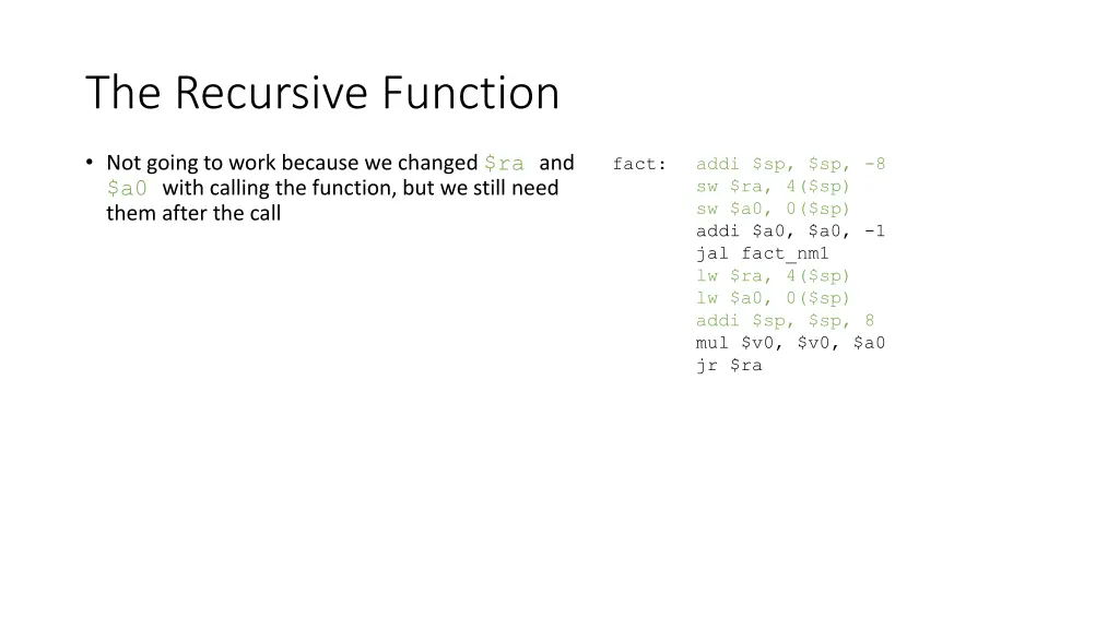 the recursive function 1