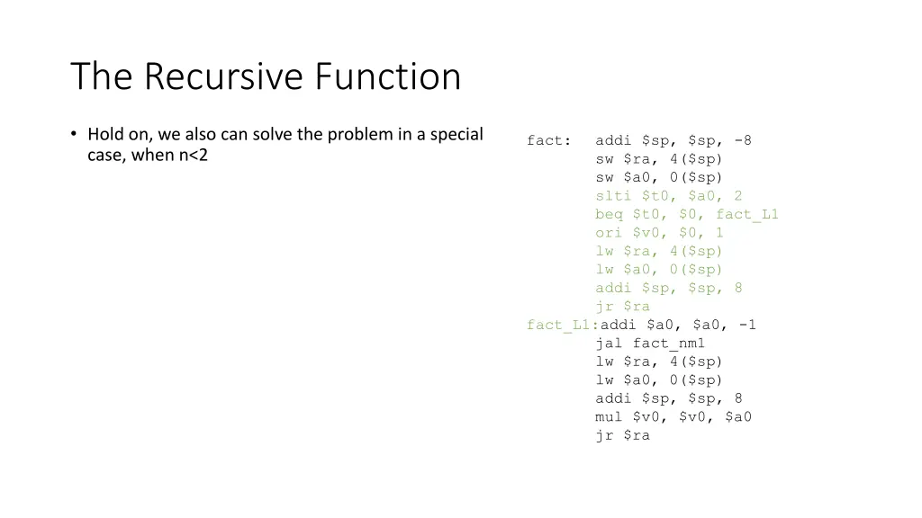 the recursive function 2