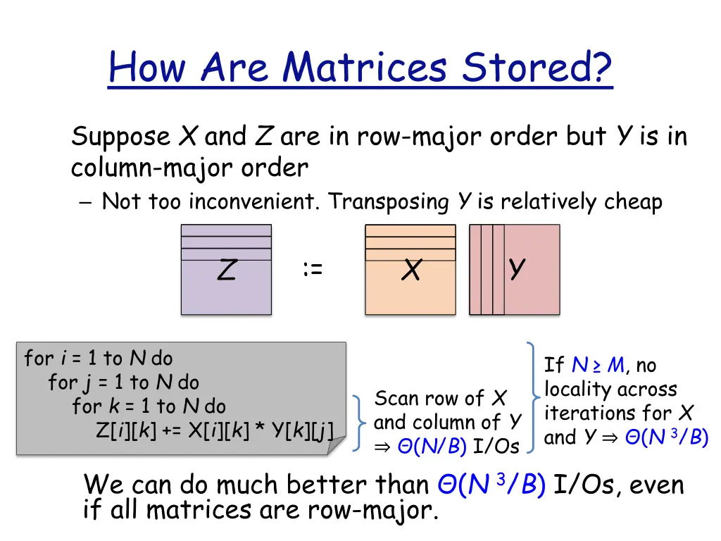 how are matrices stored 1