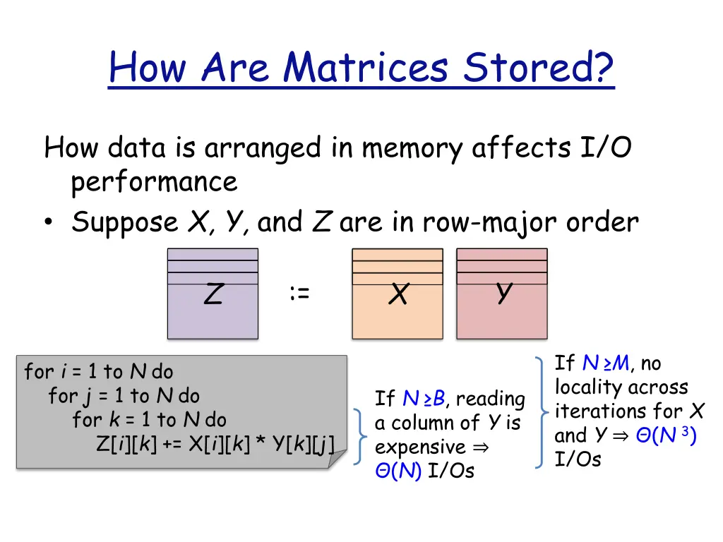 how are matrices stored