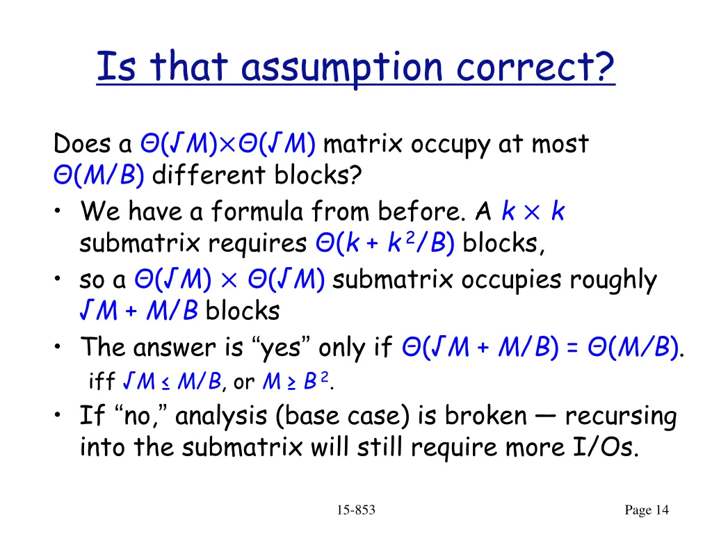 is that assumption correct