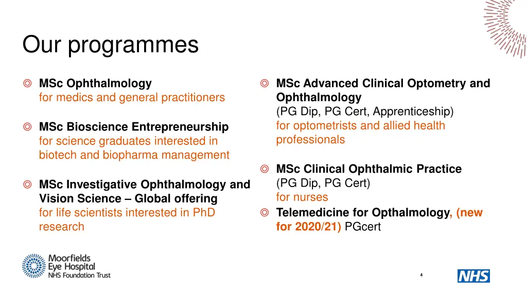 our programmes