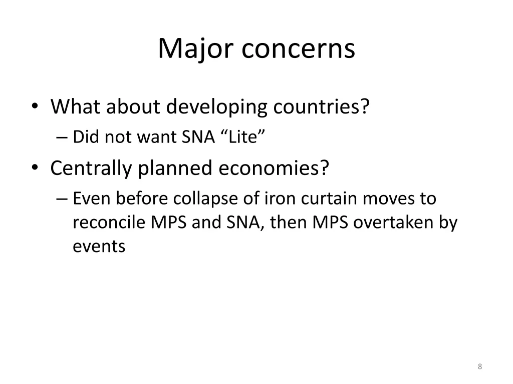 major concerns