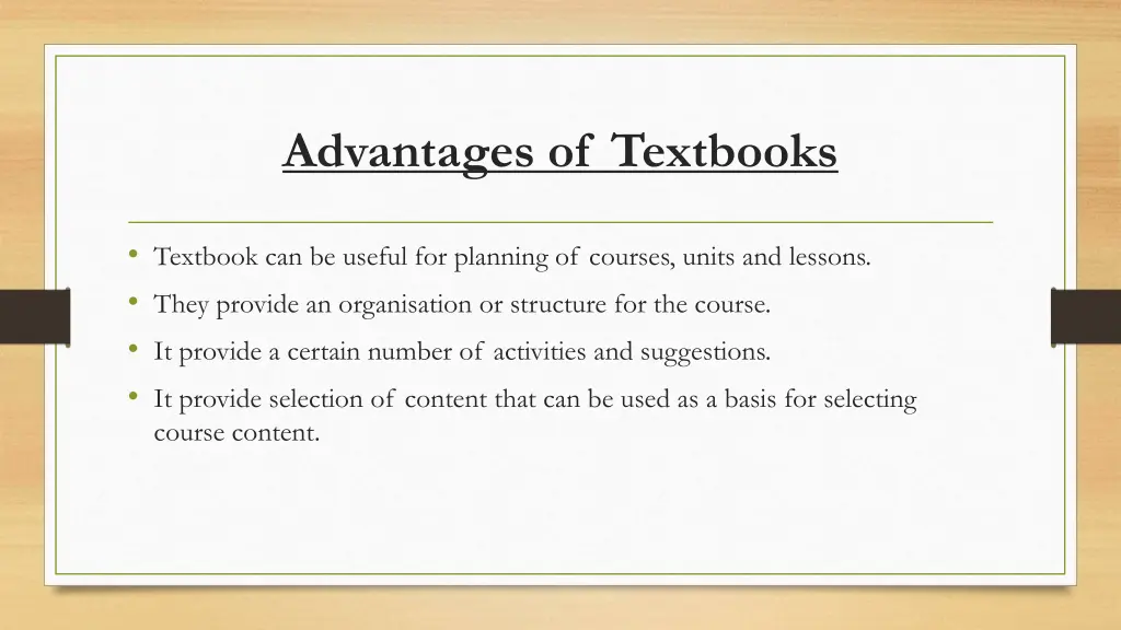 advantages of textbooks