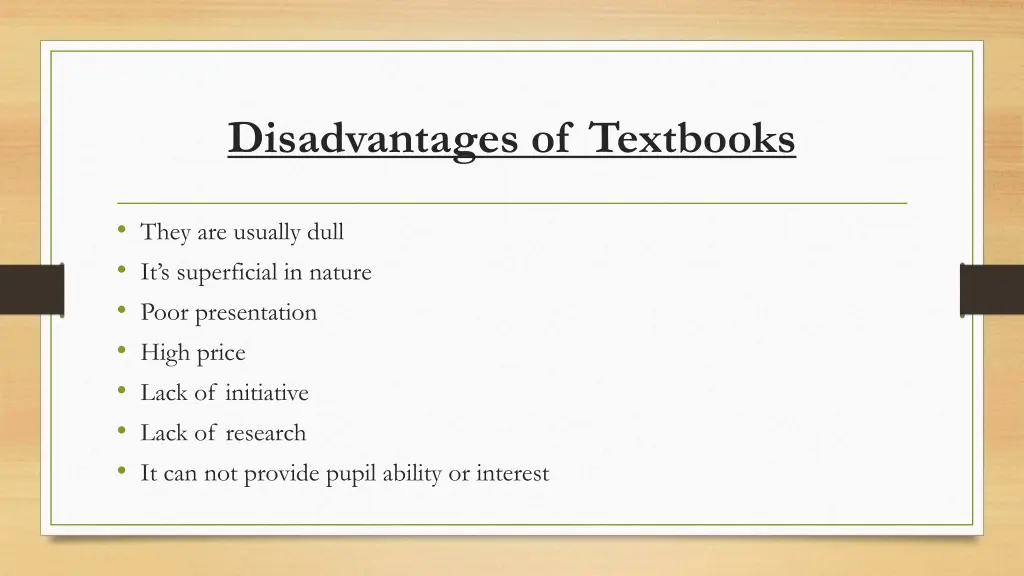 disadvantages of textbooks