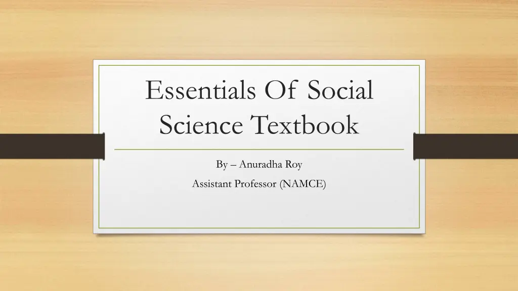 essentials of social science textbook