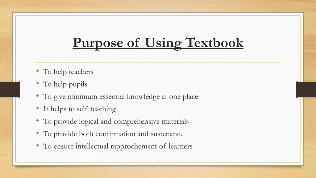 purpose of using textbook