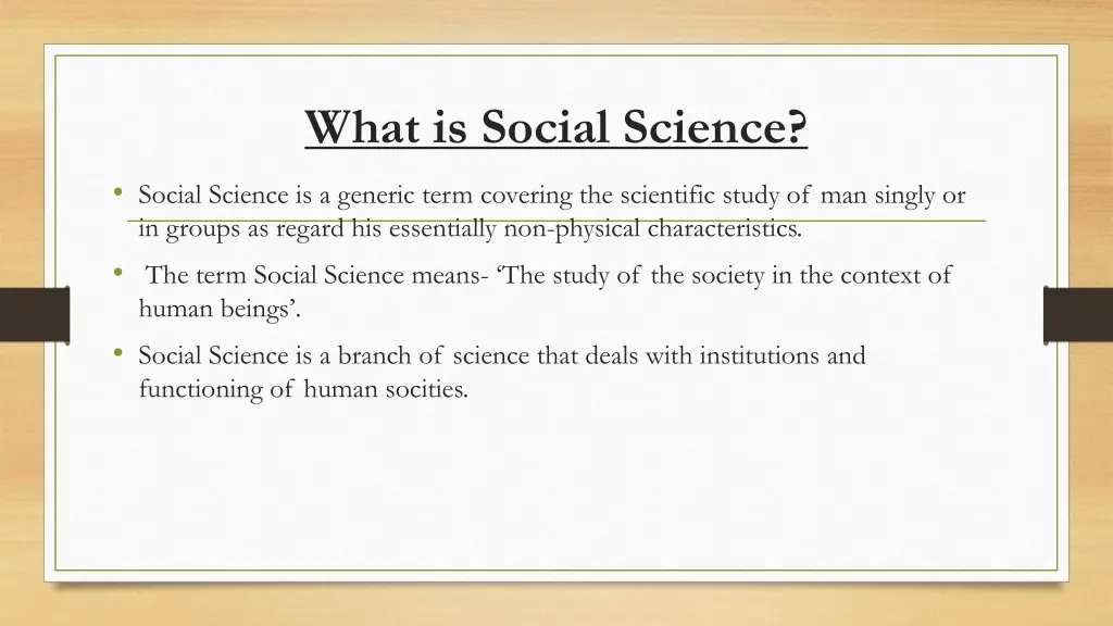 what is social science