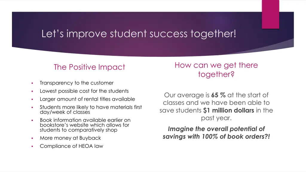 let s improve student success together