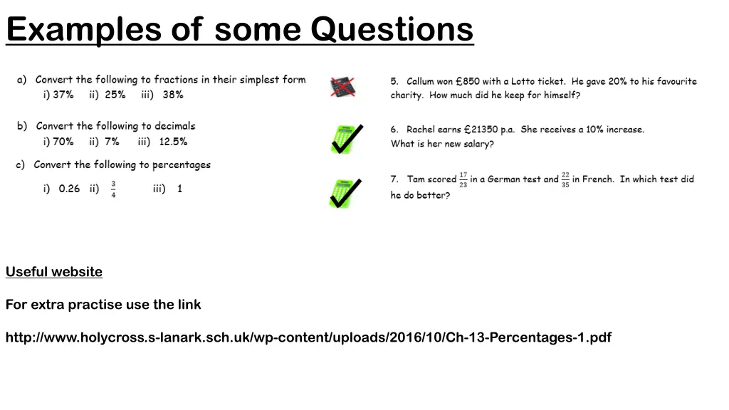 examples of some questions 1