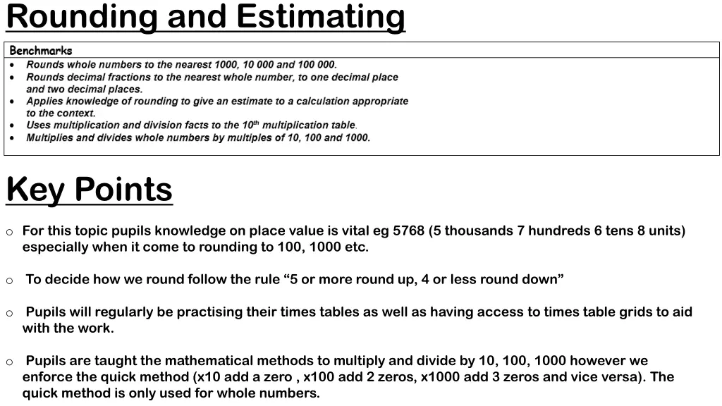 rounding and estimating