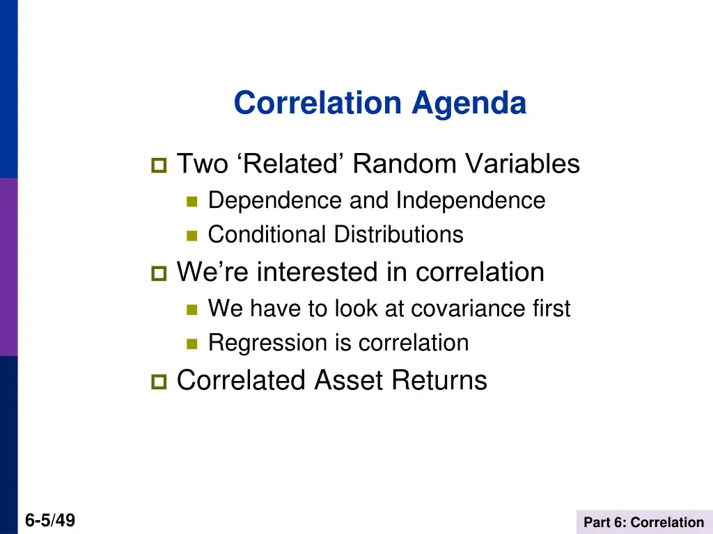 correlation agenda