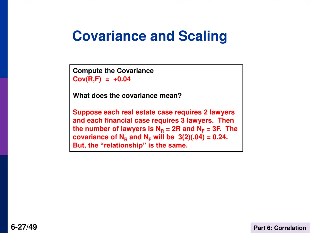 covariance and scaling