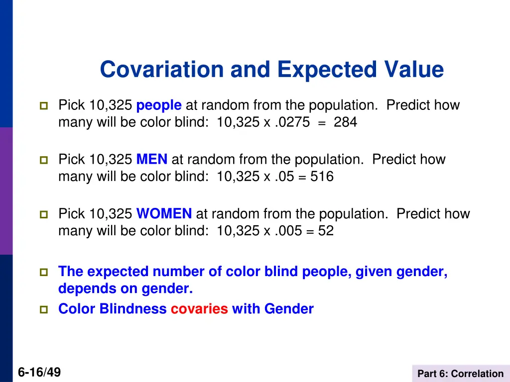 covariation and expected value