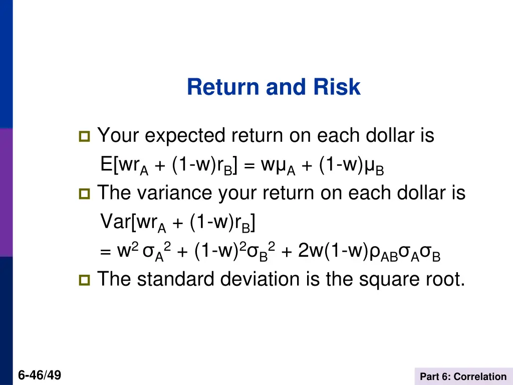 return and risk