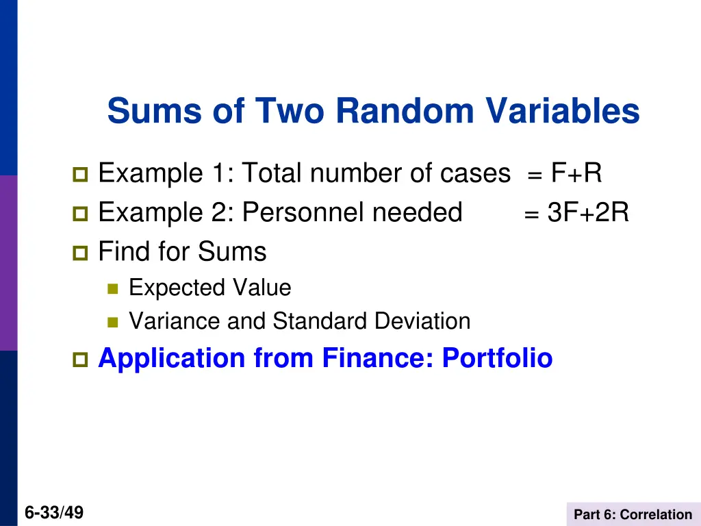 sums of two random variables