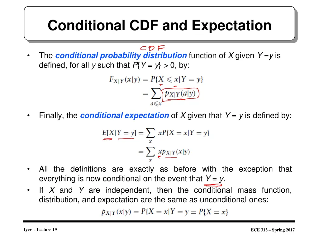 conditional cdf and expectation