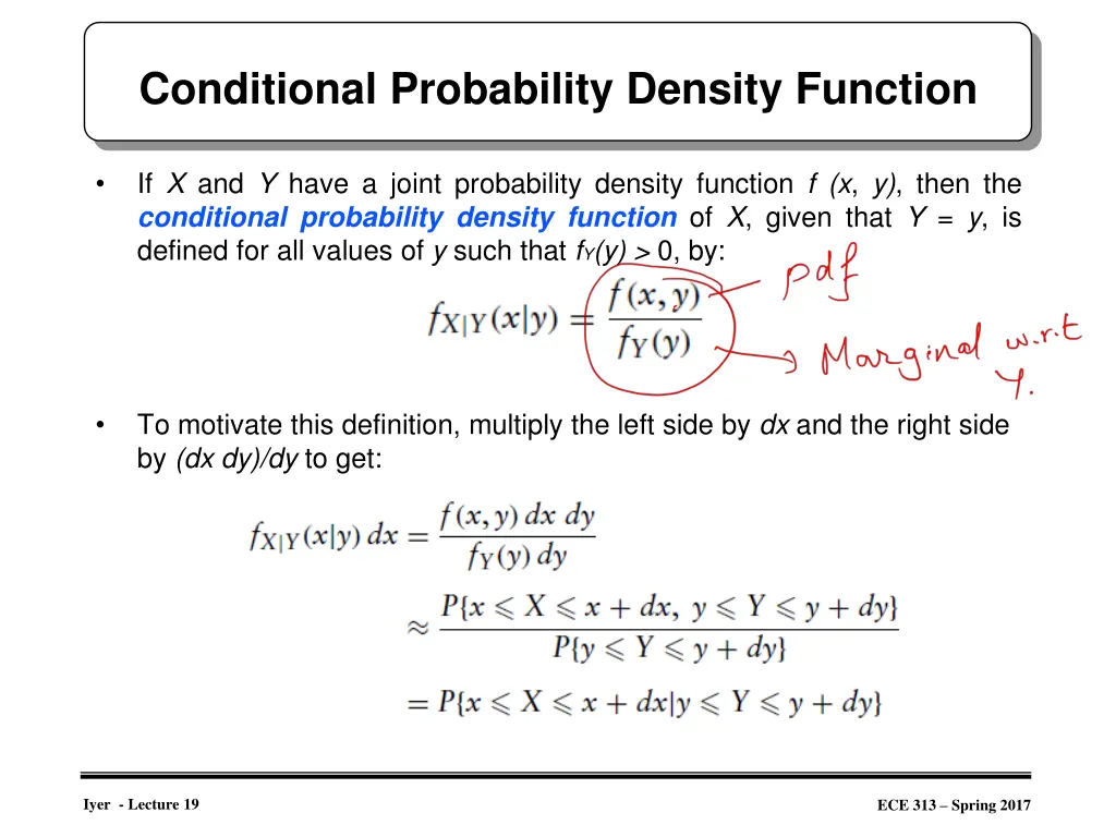 conditional probability density function
