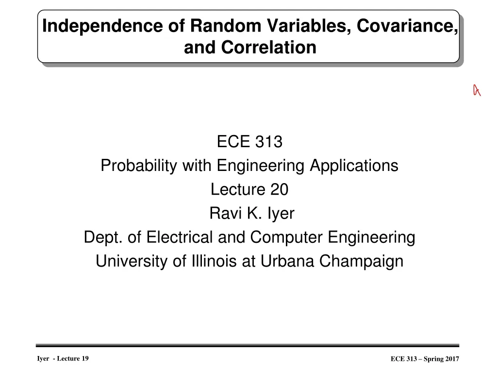 independence of random variables covariance