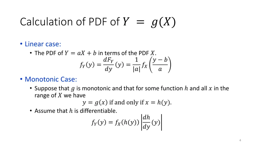 calculation of pdf of 1