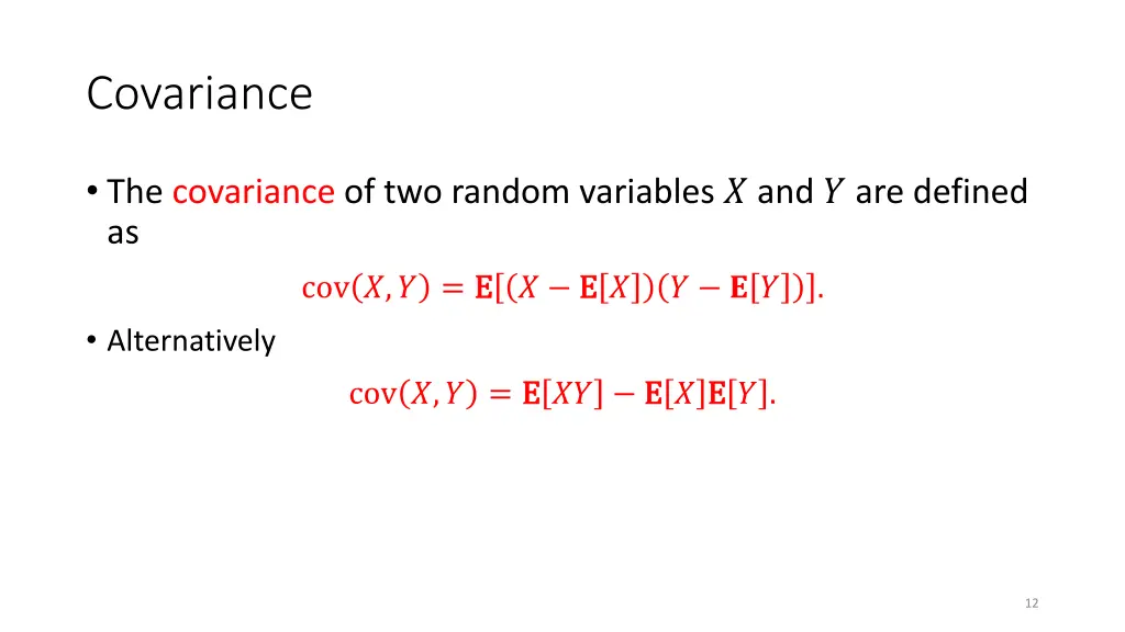 covariance